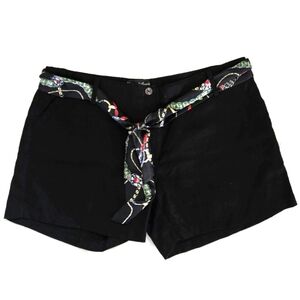 Union Of Angels Cindy Bapst Scarf Belted Black Dress Shorts